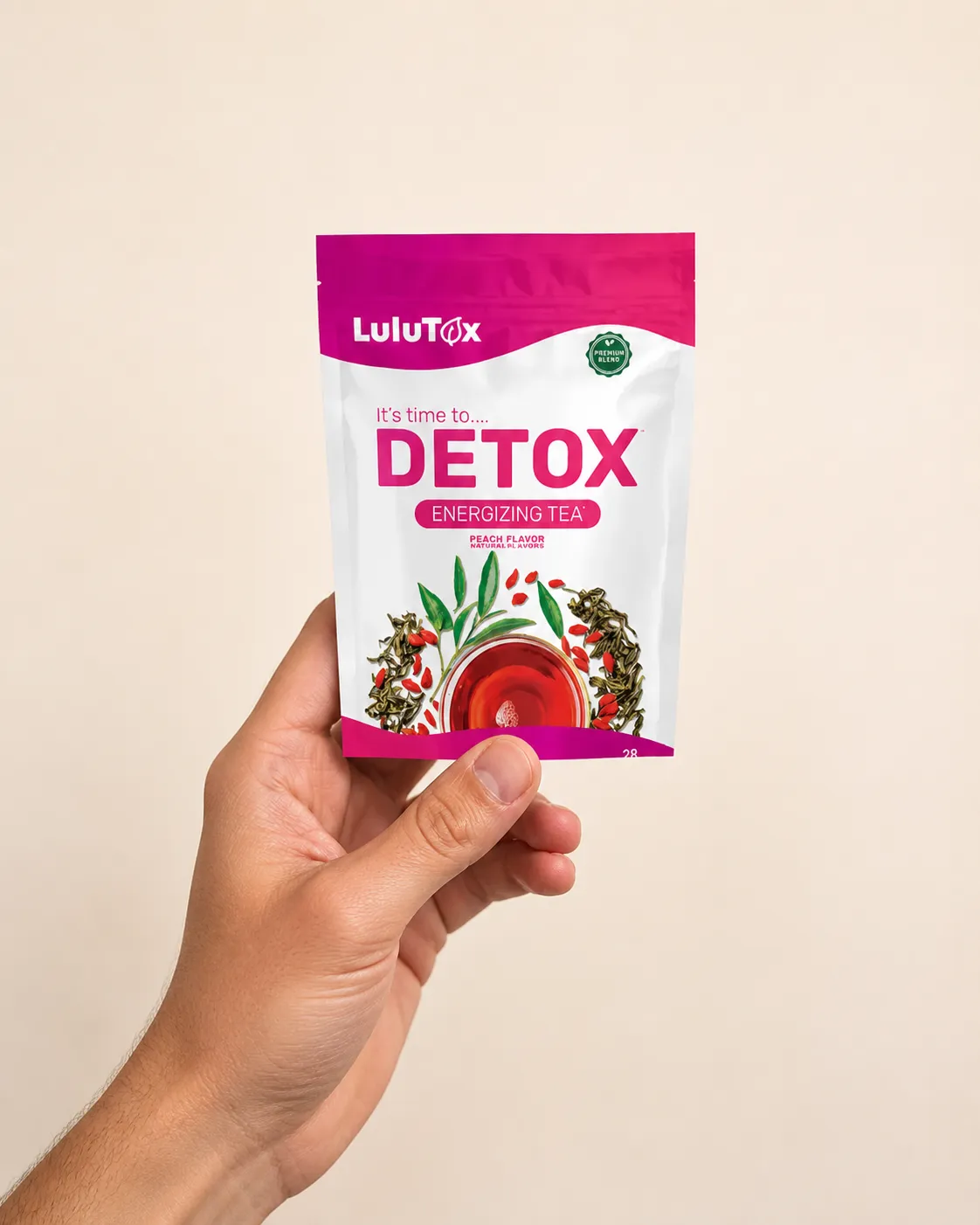 Lulutox Detox Tea — le produit en main